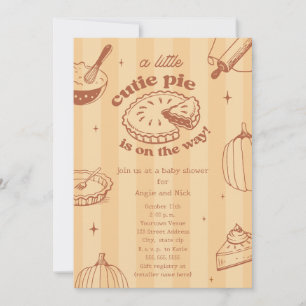 Cutie Pie Pumpkin Fall Neutral Baby Shower Invitation