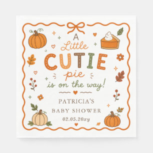 Cutie Pie Pumpkin Gender Neutral Baby Shower Napkin