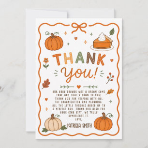 Cutie Pie Pumpkin Gender Neutral Baby Shower Thank You Card