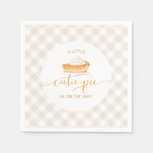 Cutie Pie pumpkin pie Fall plaid baby shower Napkin