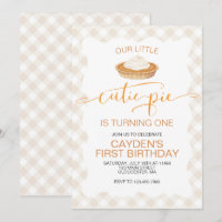 Cutie Pie pumpkin pie Fall plaid First Birthday