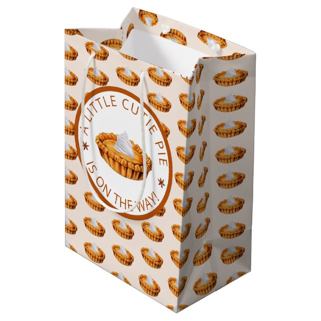 Cutie Pie Thanksgiving Baby Shower Gift Bag (Back Angled)