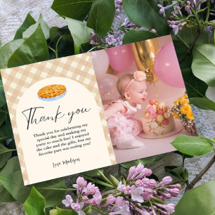 Cutie Pie Thanksgiving Birthday Thank you Card