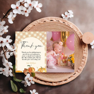 Cutie Pie Thanksgiving Birthday Thank you Card