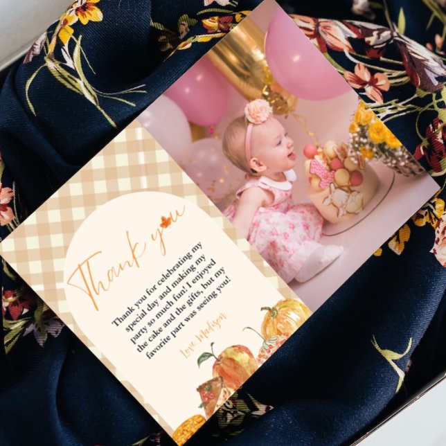 Cutie Pie Thanksgiving Birthday Thank you Card (Creator Uploaded)