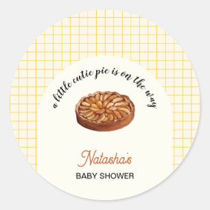 Cutie Pie Thanksgiving Fall Baby Shower  Classic Round Sticker