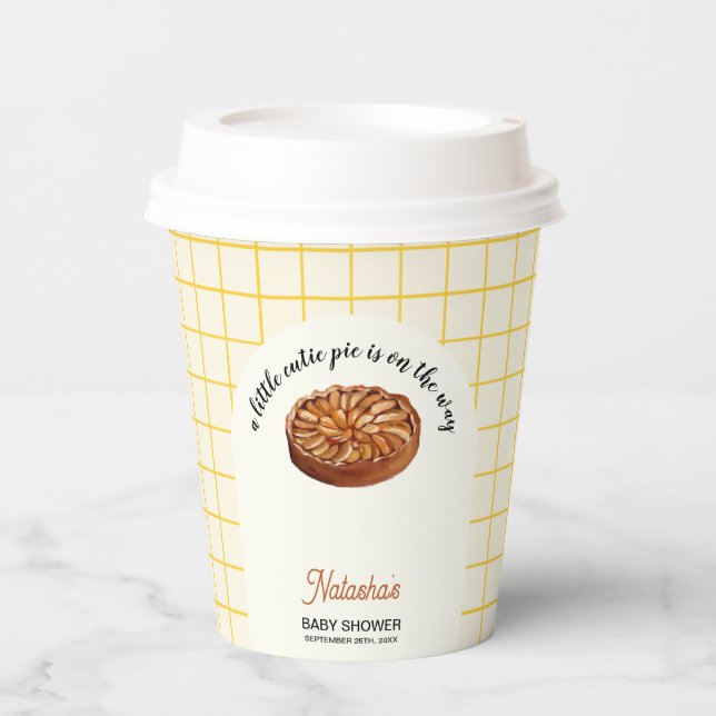 Cutie Pie Thanksgiving Fall Baby Shower  Paper Cups (Front)