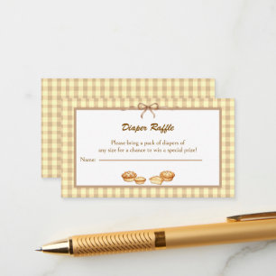 Cutie Pie Theme Diaper Raffle Enclosure Card