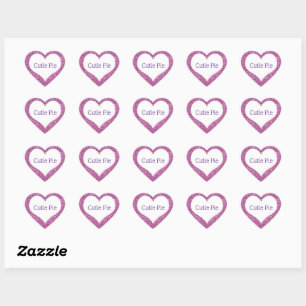Cutie Pie Valentine Custom Conversation Hearts Heart Sticker