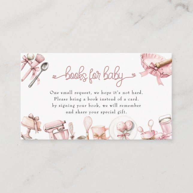 Cutie Pie | Watercolor Pink Girl Baby Shower Enclosure Card (Front)