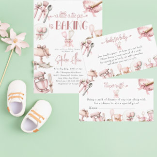Cutie Pie | Watercolor Pink Girl Baby Shower Invitation
