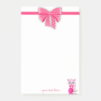 Cutie Pink Kitten Cartoon Post-it Notes