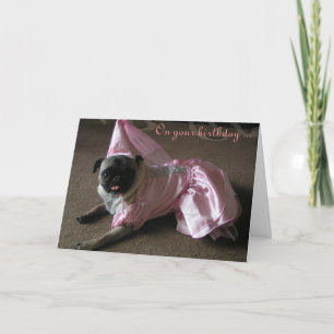 Cutie Pug Princess Card