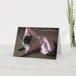 Cutie Pug Princess Card