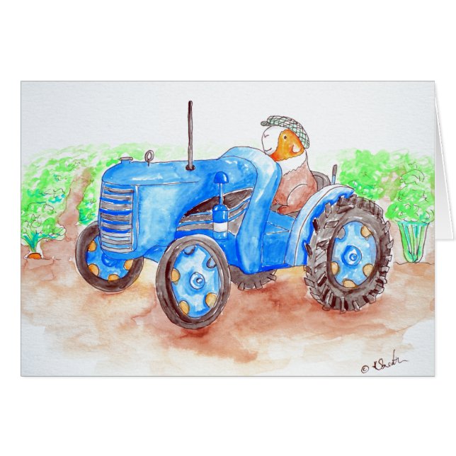 Cutie the Farmer Guinea Pig Painting (Front Horizontal)