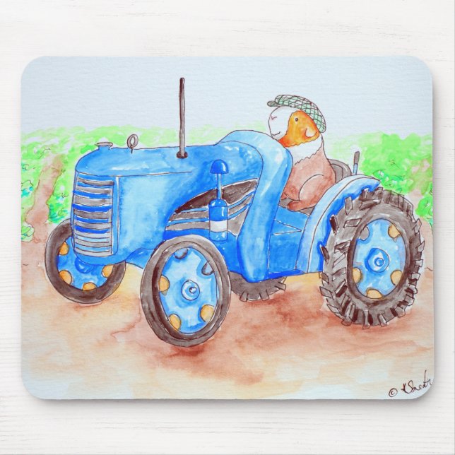 Cutie the Farmer Guinea Pig Painting Mouse Mat (Front)