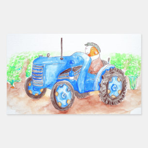 Cutie the Farmer Guinea Pig Painting Rectangular Sticker
