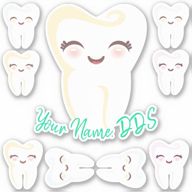 Cutie Toothies Dentist Dental Cartoon Teeth (Front)