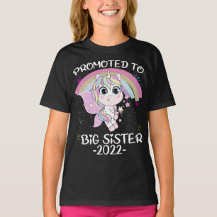 Cutie Unicorn Rainbow Promoted to Big Sister 2022 T-Shirt