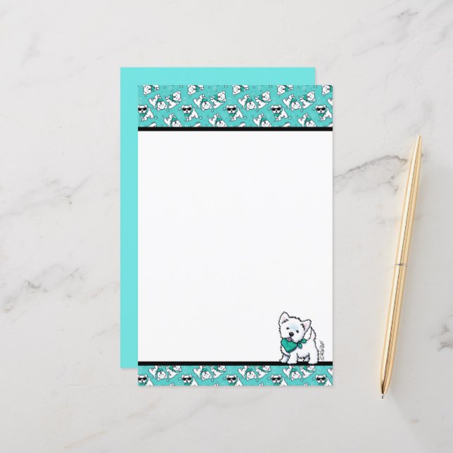 Cutieface Westies KiniArt Stationery (Front/Back In Situ)