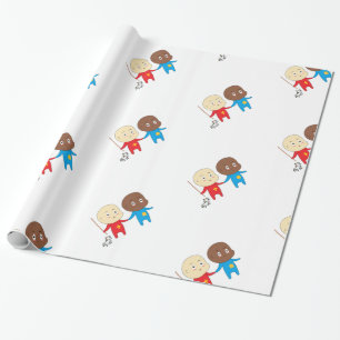 Cutieful Kids Art Babies St. Nicholas Sinterklaas Wrapping Paper