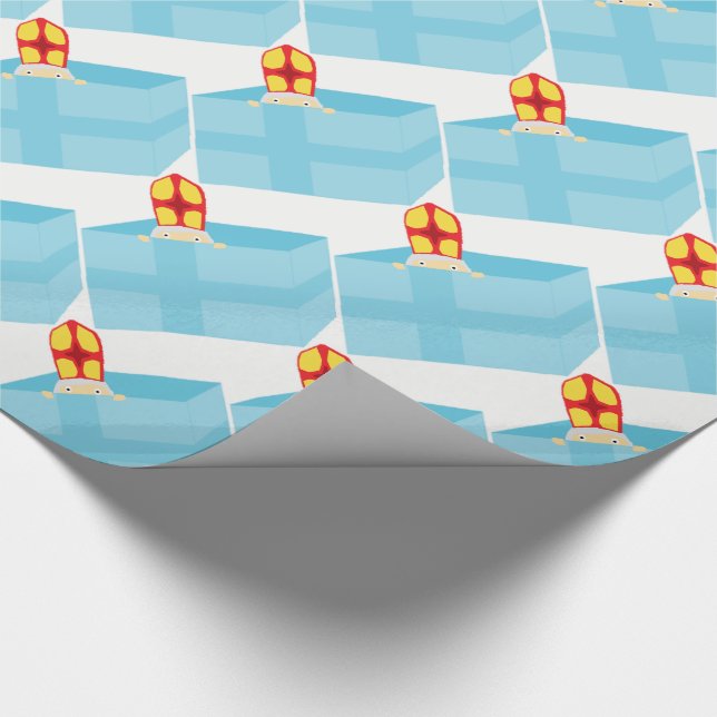 Cutieful Kids Art Cute Funny St. Nick Sinterklaas Wrapping Paper (Corner)