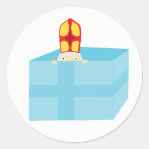 Cutieful Kids Art Funny St. Nicholas Sinterklaas Classic Round Sticker