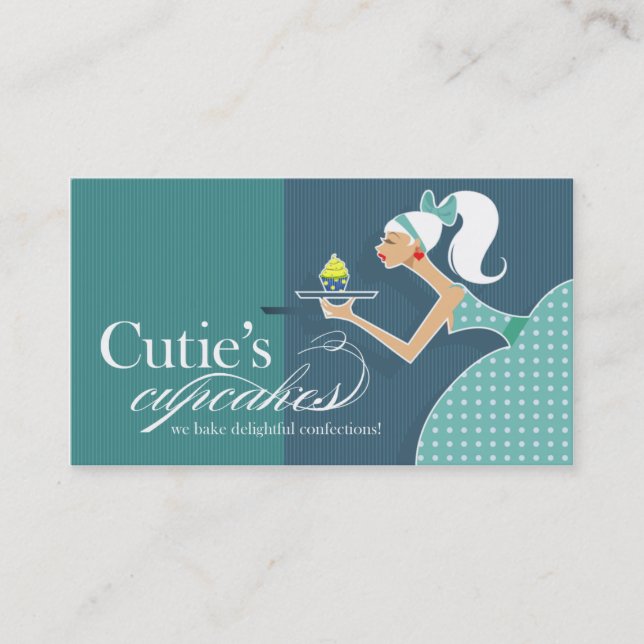 Cutie's Cupcakes - Confections Desserts Pastries Business Card (Front)