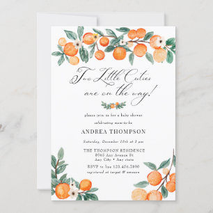 Cuties   Twin Baby Shower Invitation