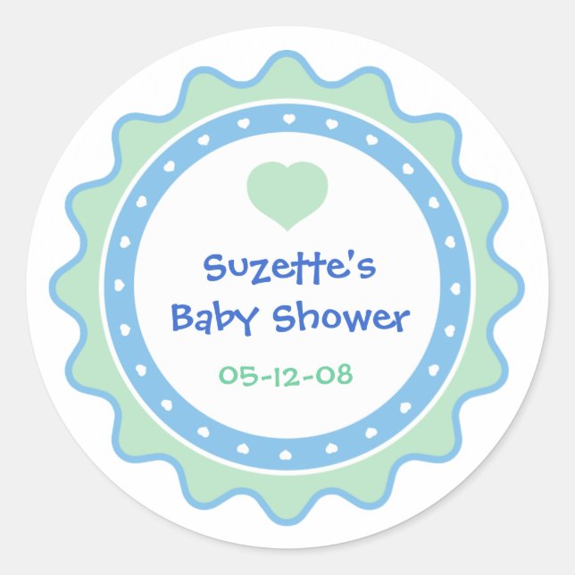 Cutietoots Baby Shower Party Favour Sticker (Front)