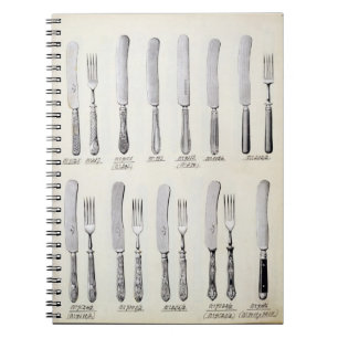 Cutlery designs, from a trade catalogue of domesti notebook