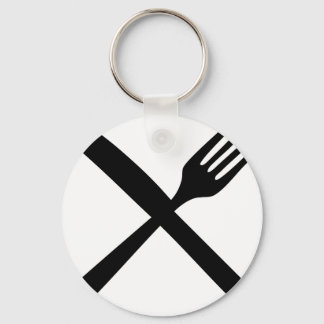 cutlery fork and knife crossed key ring