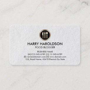 Cutlery Icon Food Writer Premium Business Card