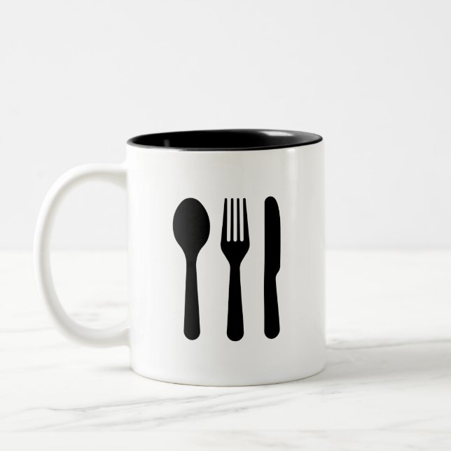 'Cutlery' Pictogram Mug (Left)