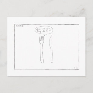 Cutlery Postcard