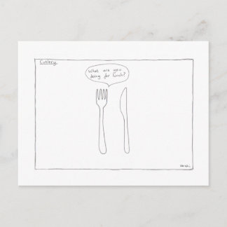 Cutlery Postcard