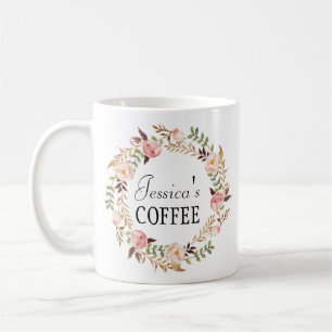 Cutom Name Mug, Personalised Name Mug, Floral-7 Coffee Mug