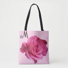 Cutomizable M monogram pretty pink rose floral