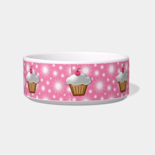 Cutout Cupcake with Pink Cherry on Top Bowl