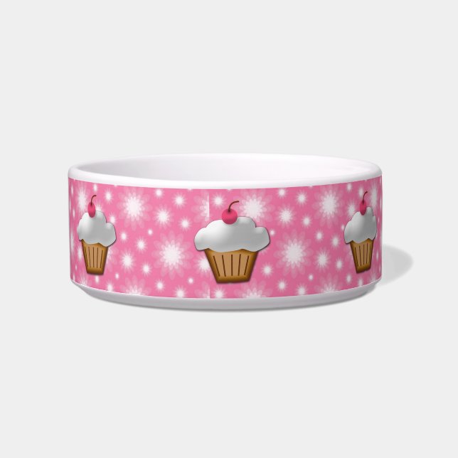 Cutout Cupcake with Pink Cherry on Top Bowl (Front)