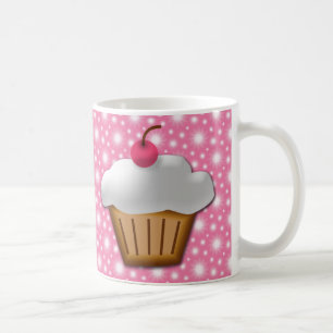 Cutout Cupcake with Pink Cherry on Top Coffee Mug