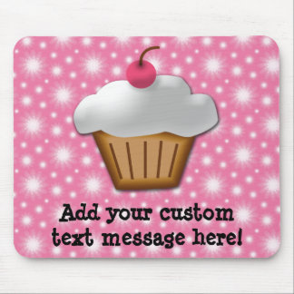 Cutout Cupcake with Pink Cherry on Top Mouse Mat