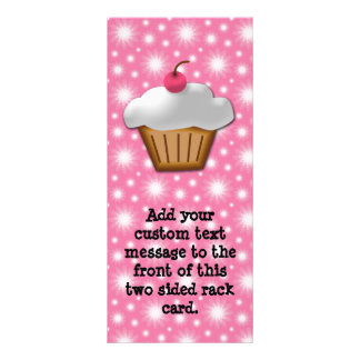 Cutout Cupcake with Pink Cherry on Top Rack Card
