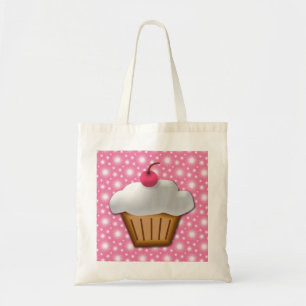 Cutout Cupcake with Pink Cherry on Top Tote Bag