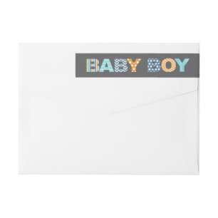 Cutout Letters Baby Boy Shower Wraparound Label