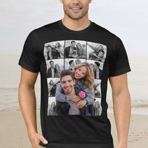Cutout Photo Collage For Valentines Day Couple T-Shirt