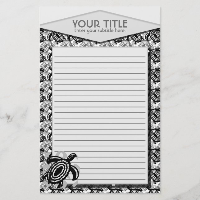 Cutout Turtle Personalised Stationery (Front)