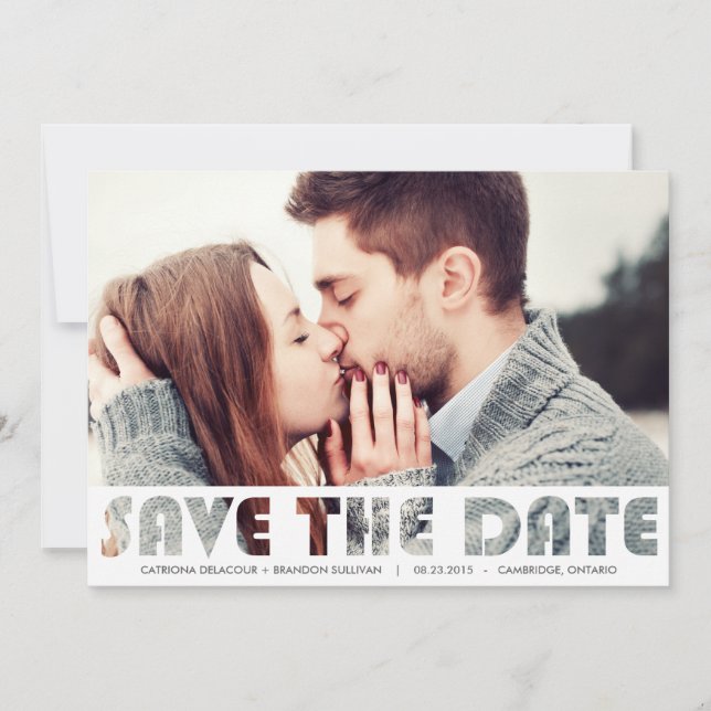 CUTOUT TYPOGRAPHY SAVE THE DATE ANNOUNCEMENT (Front)
