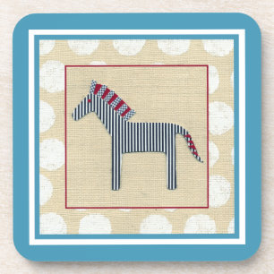 Cutout Zebra on Cream Background Coaster