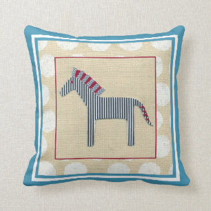 Cutout Zebra on Cream Background Cushion